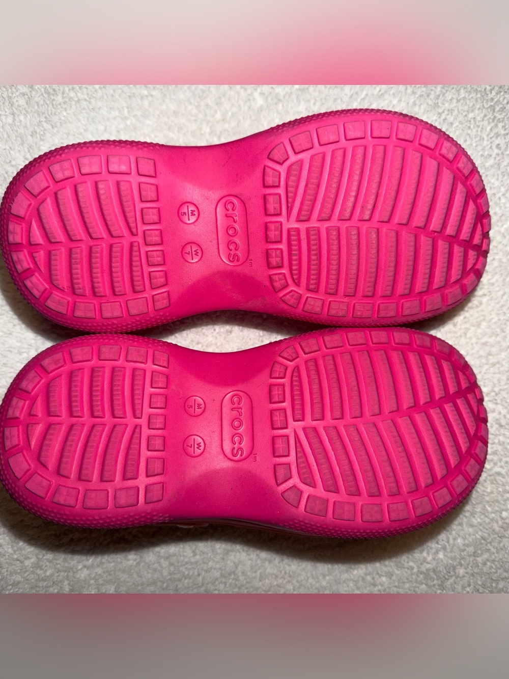 CROCS Two-Tone Pink Platform Clogs - Picture 4 of 4